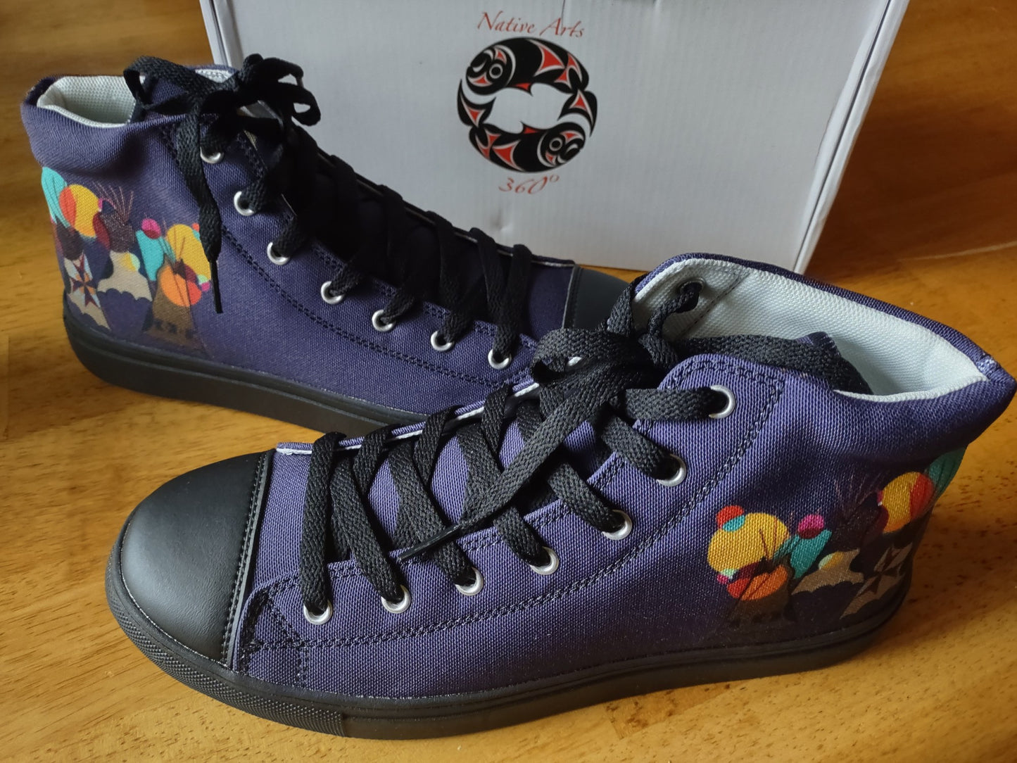 "SWAIA Powwow" Men’s high top canvas shoes