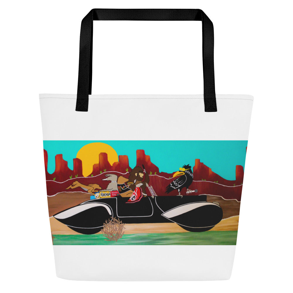 "Frybread Trails" All-Over Print Large Tote Bag