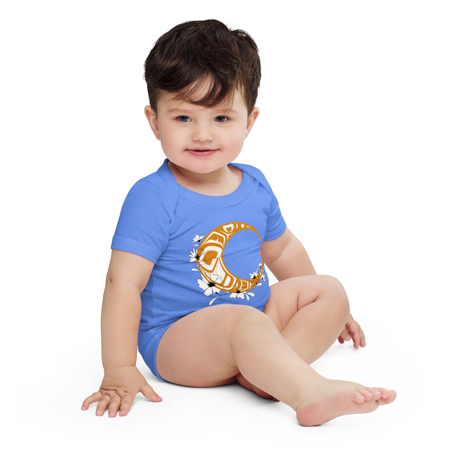 "Flower Moon" Baby short sleeve one piece
