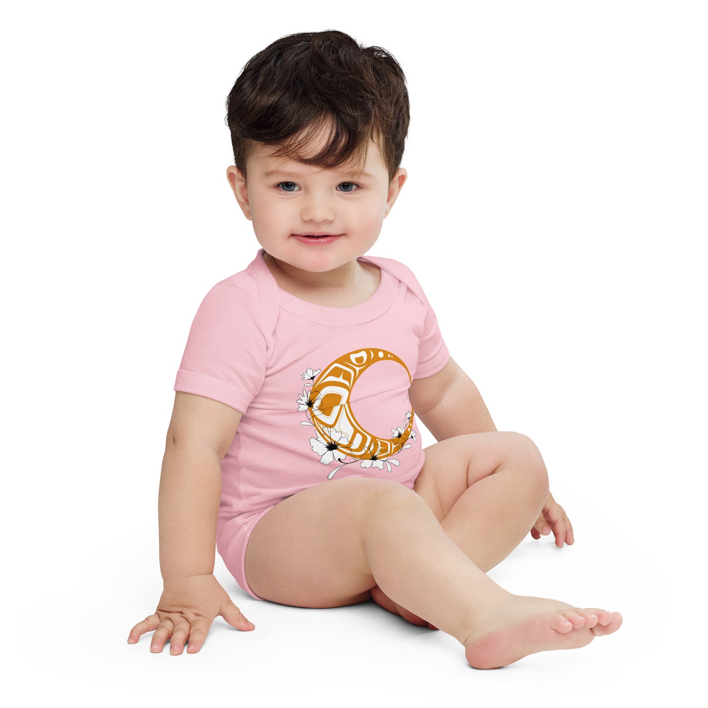 "Flower Moon" Baby short sleeve one piece