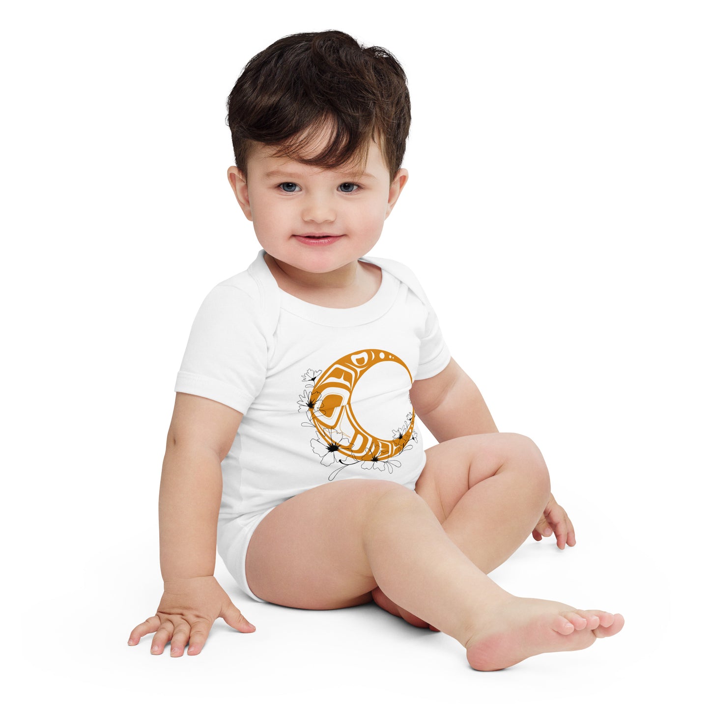 "Flower Moon" Baby short sleeve one piece