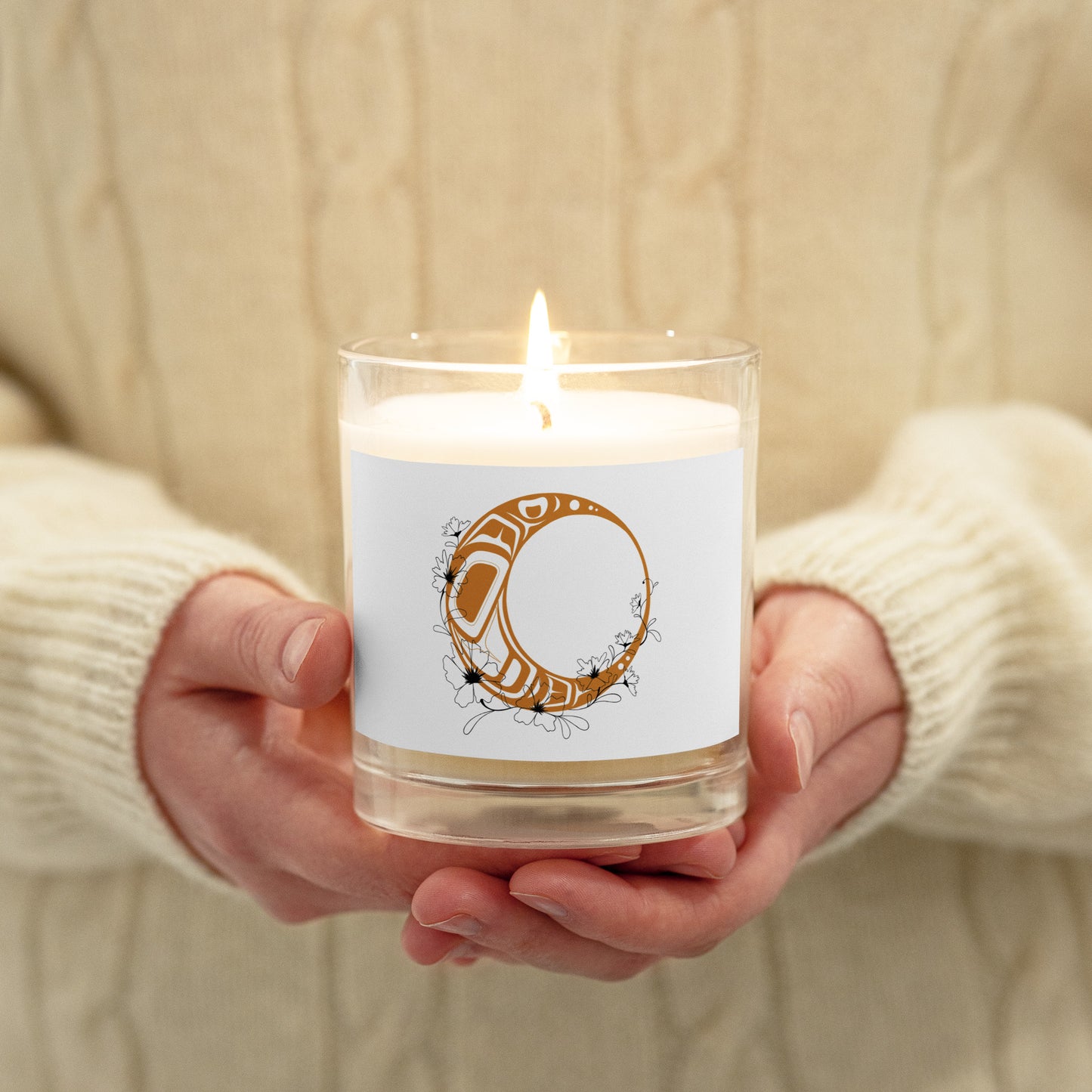 "Flower Moon" Glass jar soy wax candle