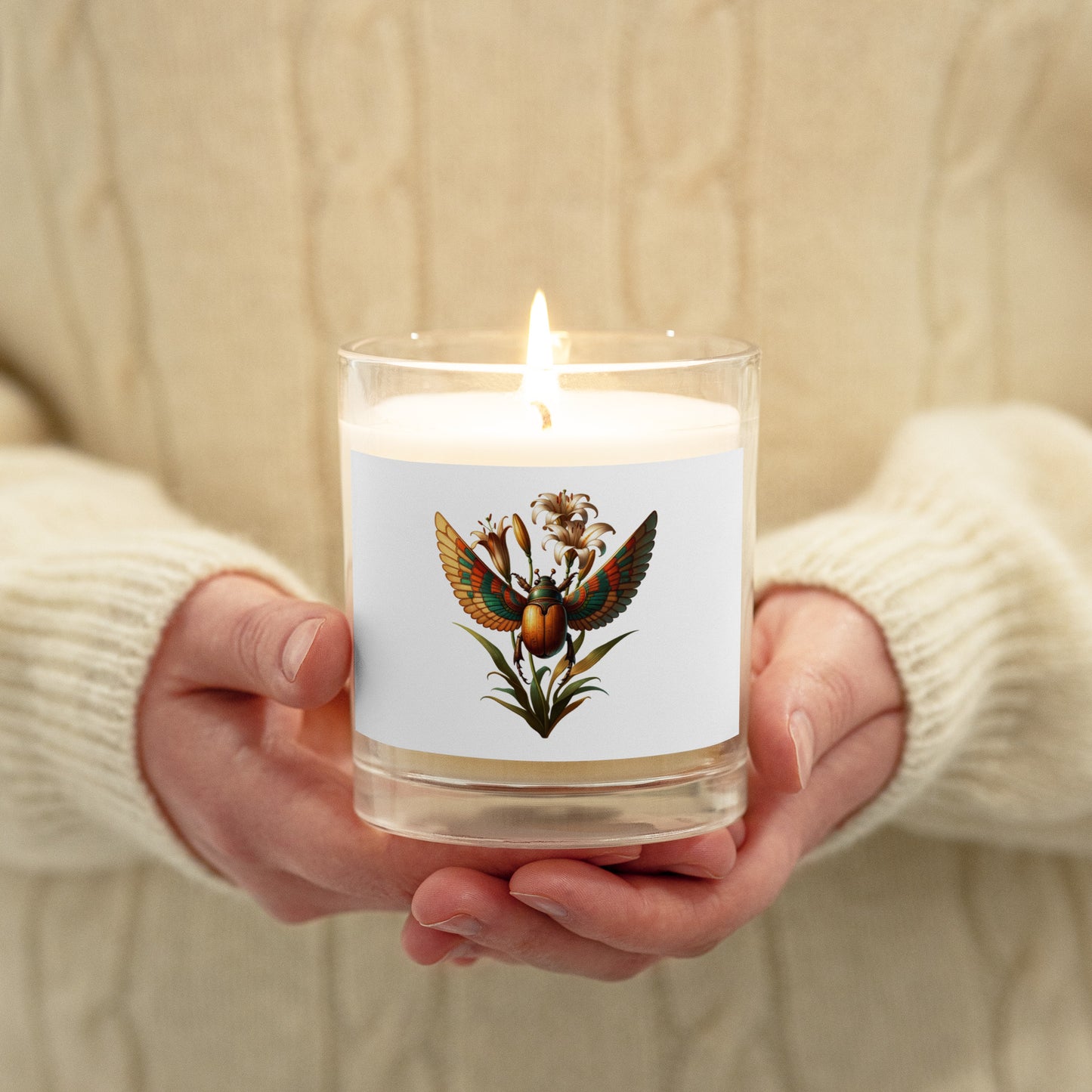 "Scarab Rising" Glass jar soy wax candle