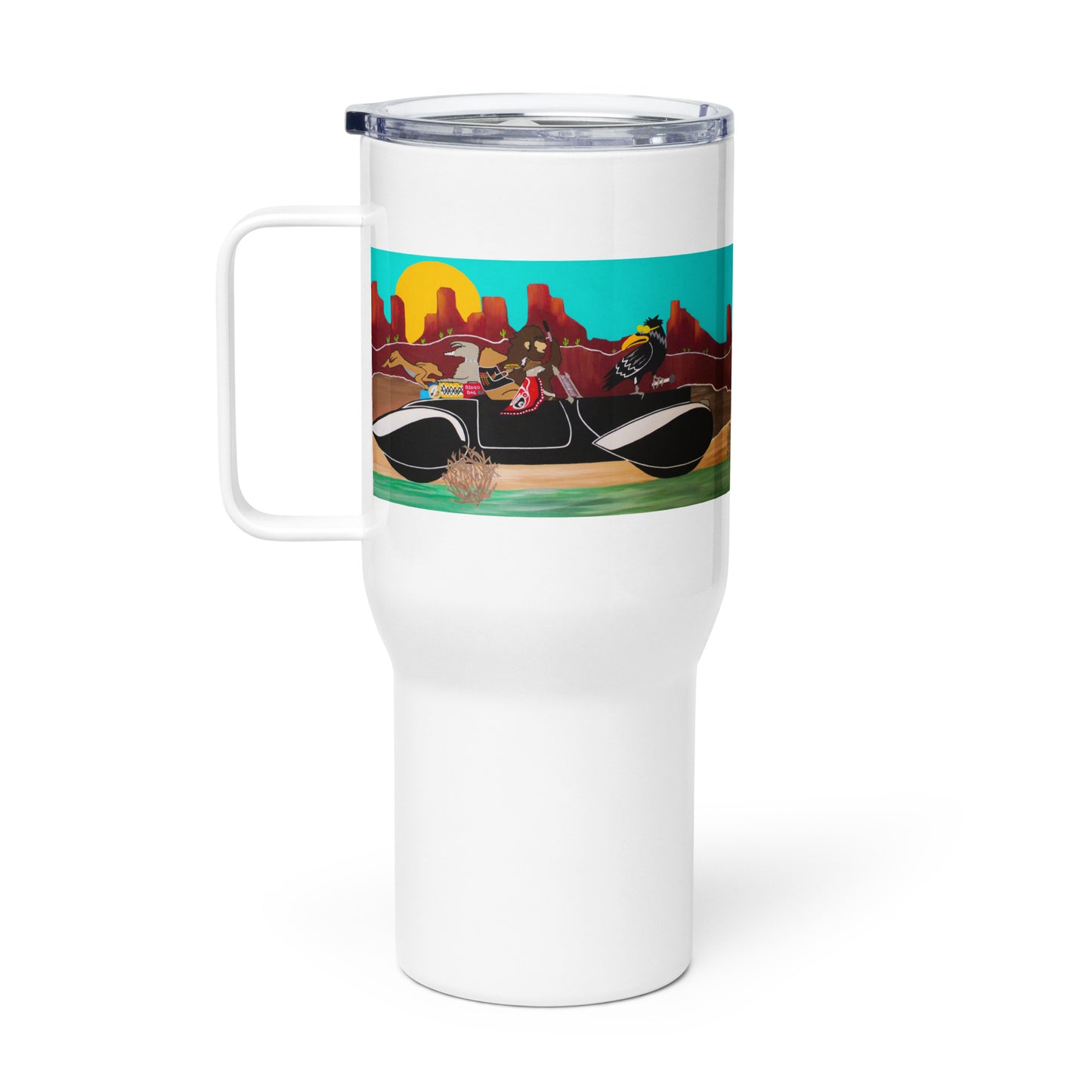 "Frybread Trails" Travel mug with a handle
