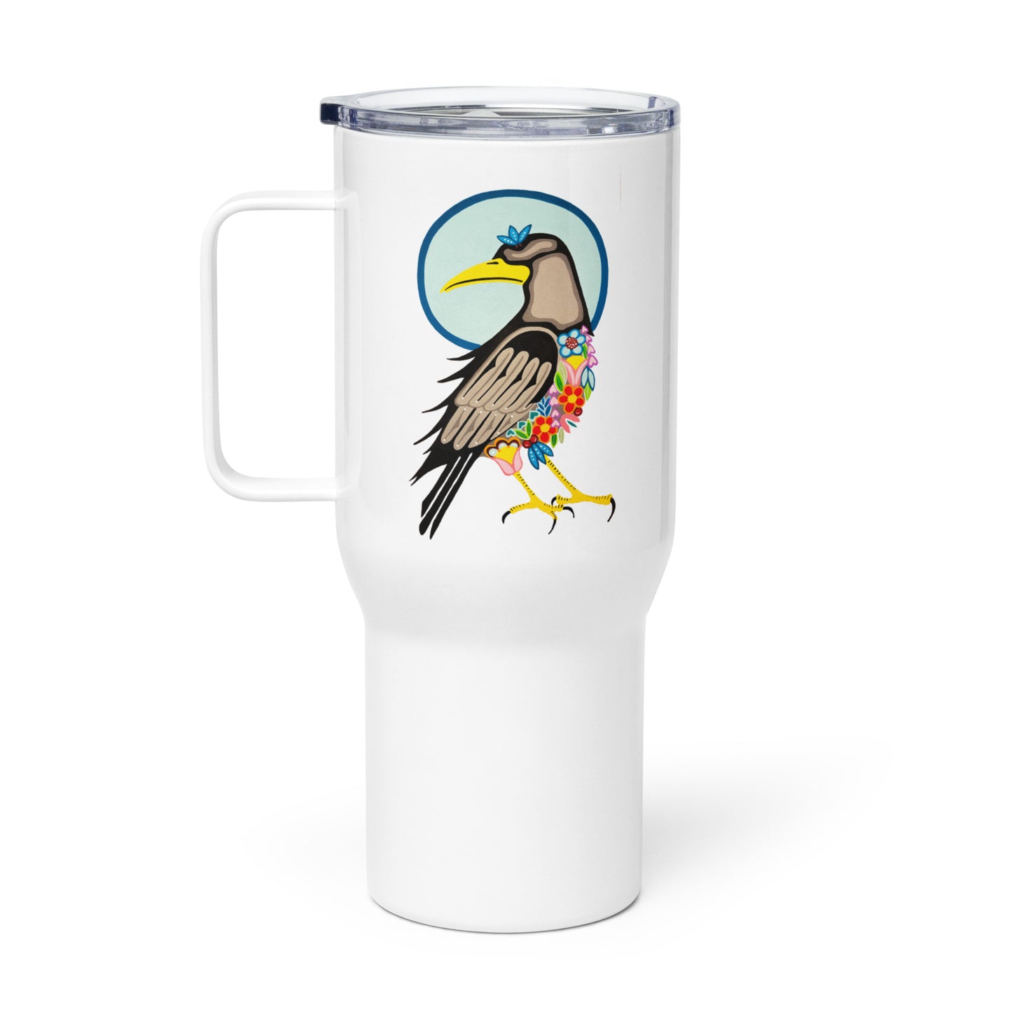 "Raven" Travel mug with a handle