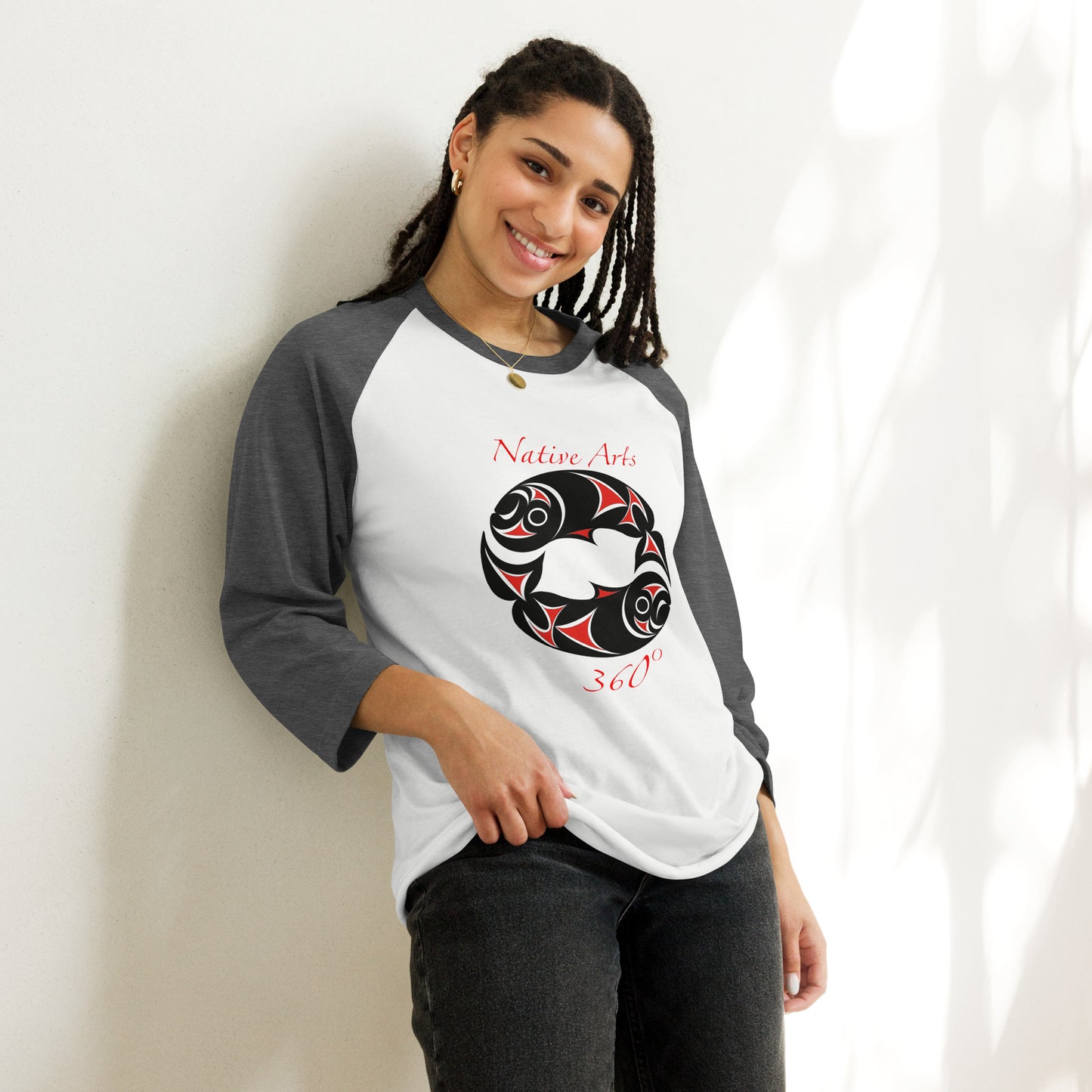 3/4 sleeve raglan shirt