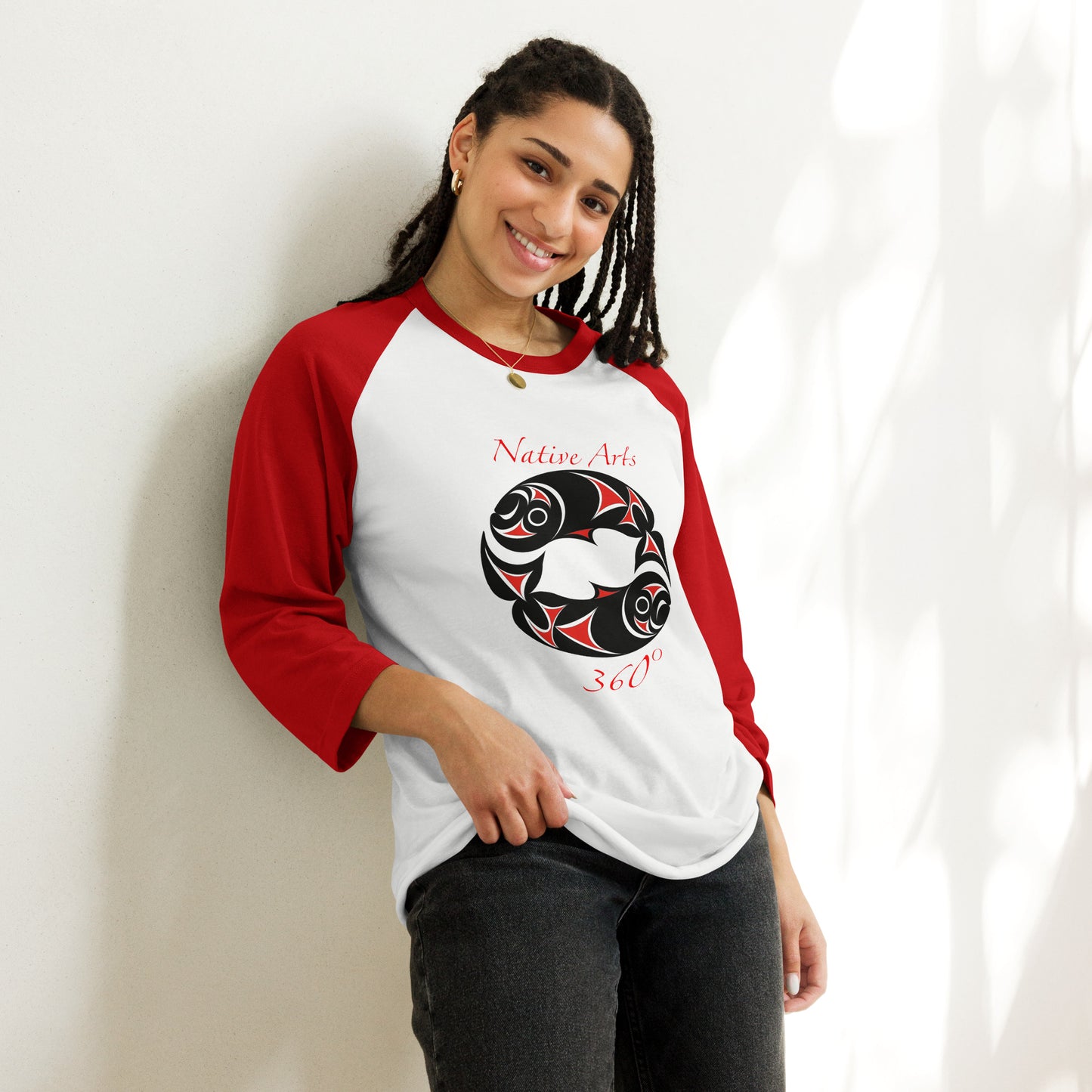 3/4 sleeve raglan shirt