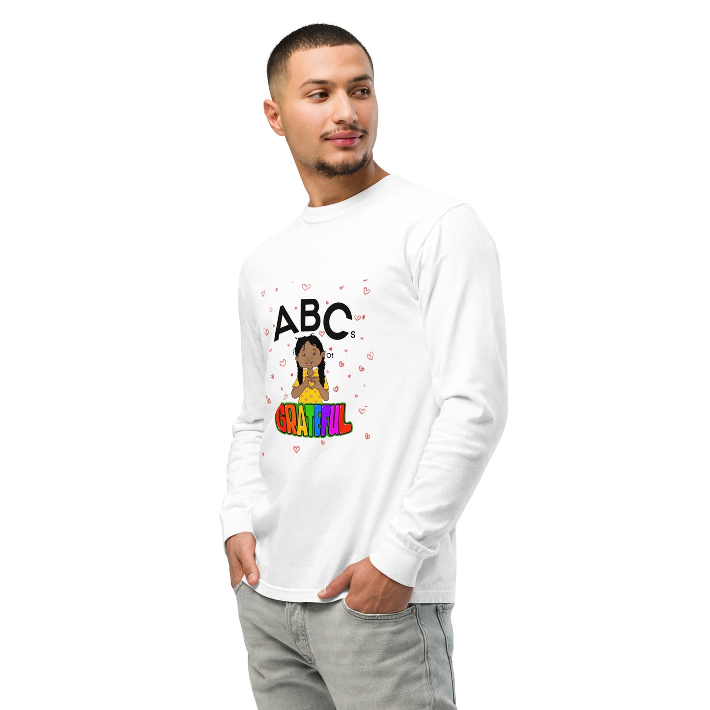 "ABCs of Grateful" Garment-dyed heavyweight long-sleeve shirt