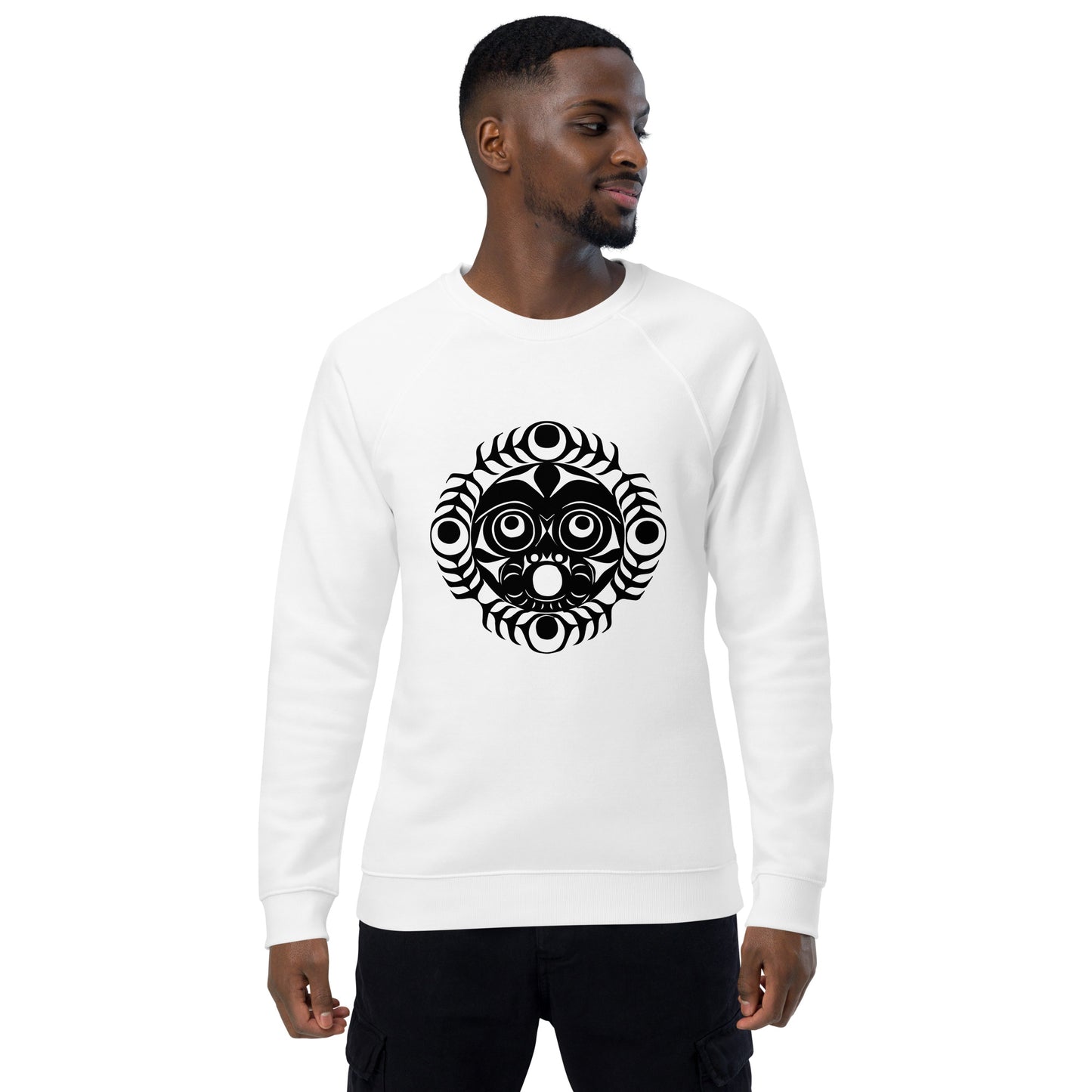 Unisex organic raglan sweatshirt