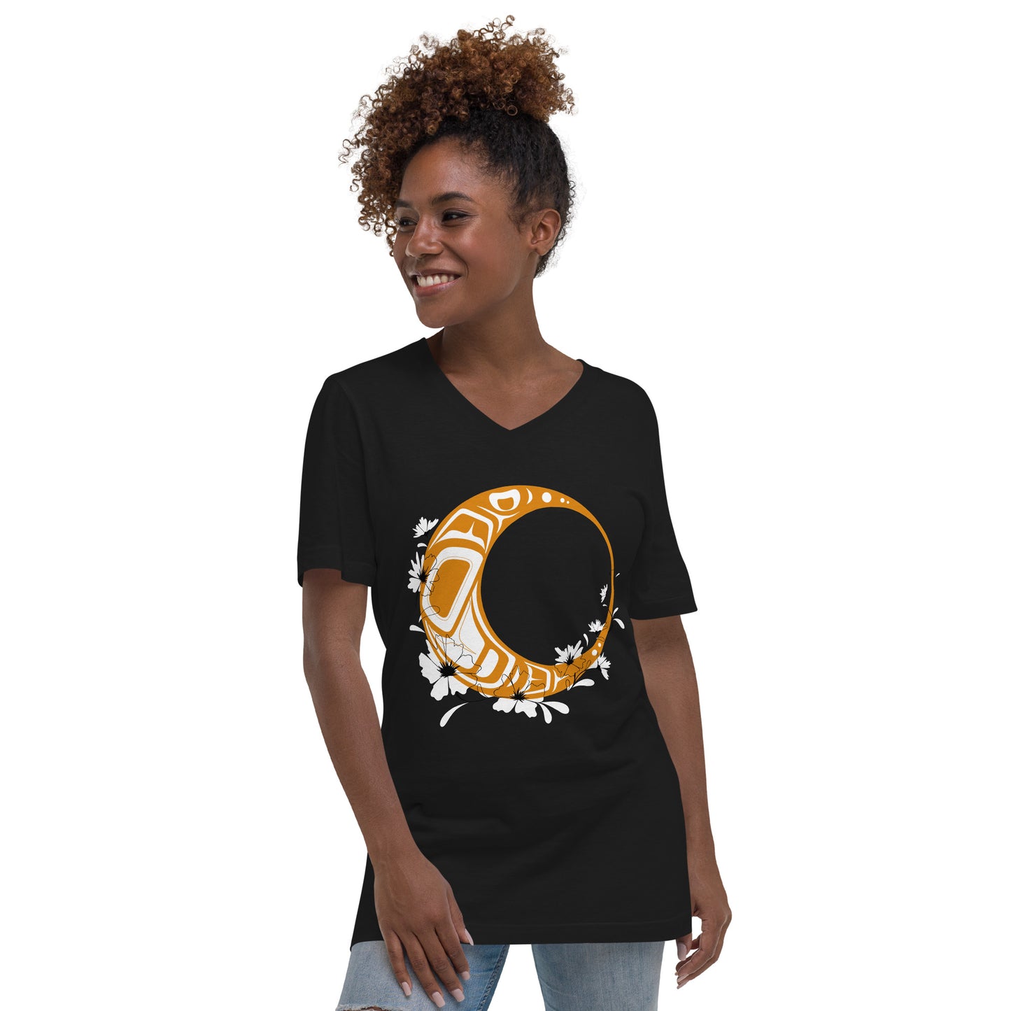 "Flower Moon" Unisex Short Sleeve V-Neck T-Shirt