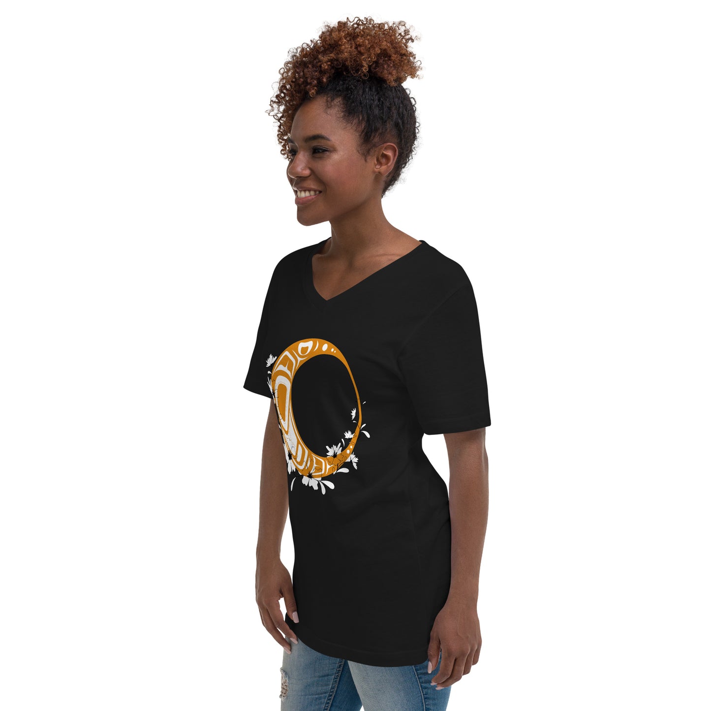 "Flower Moon" Unisex Short Sleeve V-Neck T-Shirt