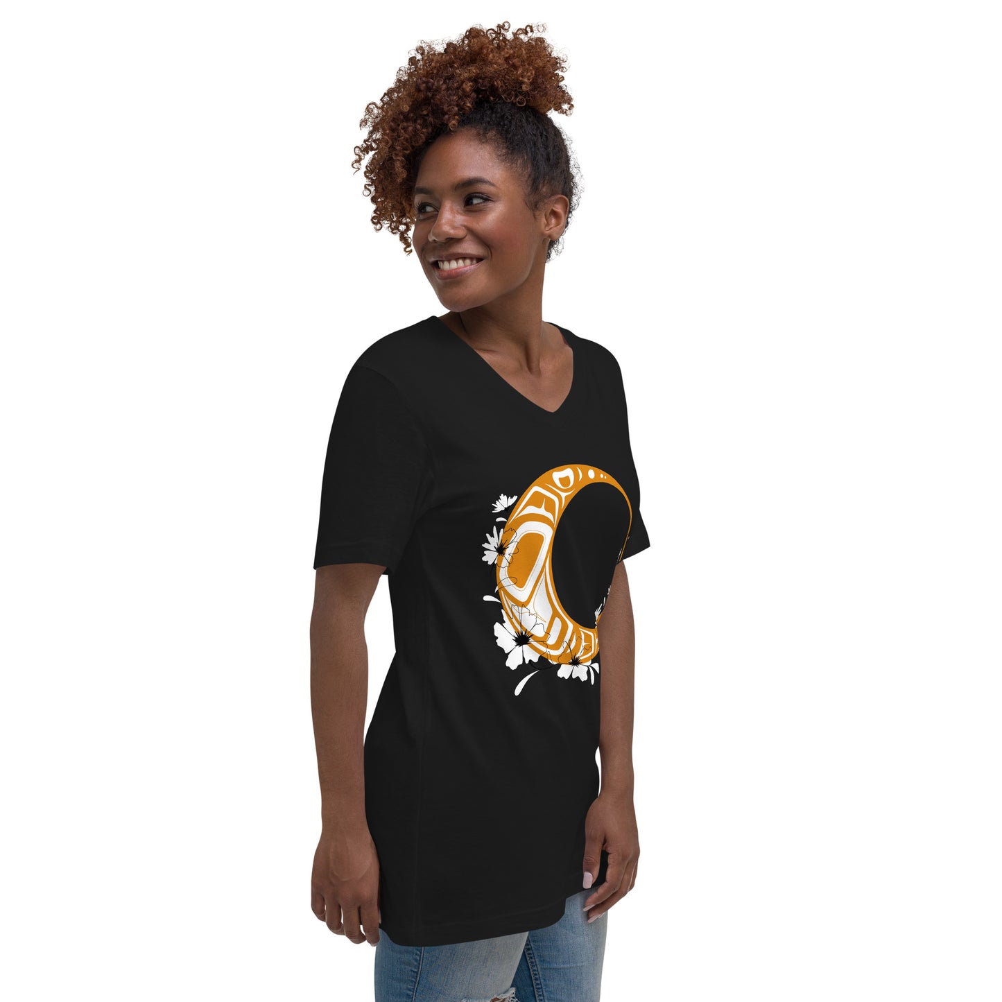 "Flower Moon" Unisex Short Sleeve V-Neck T-Shirt