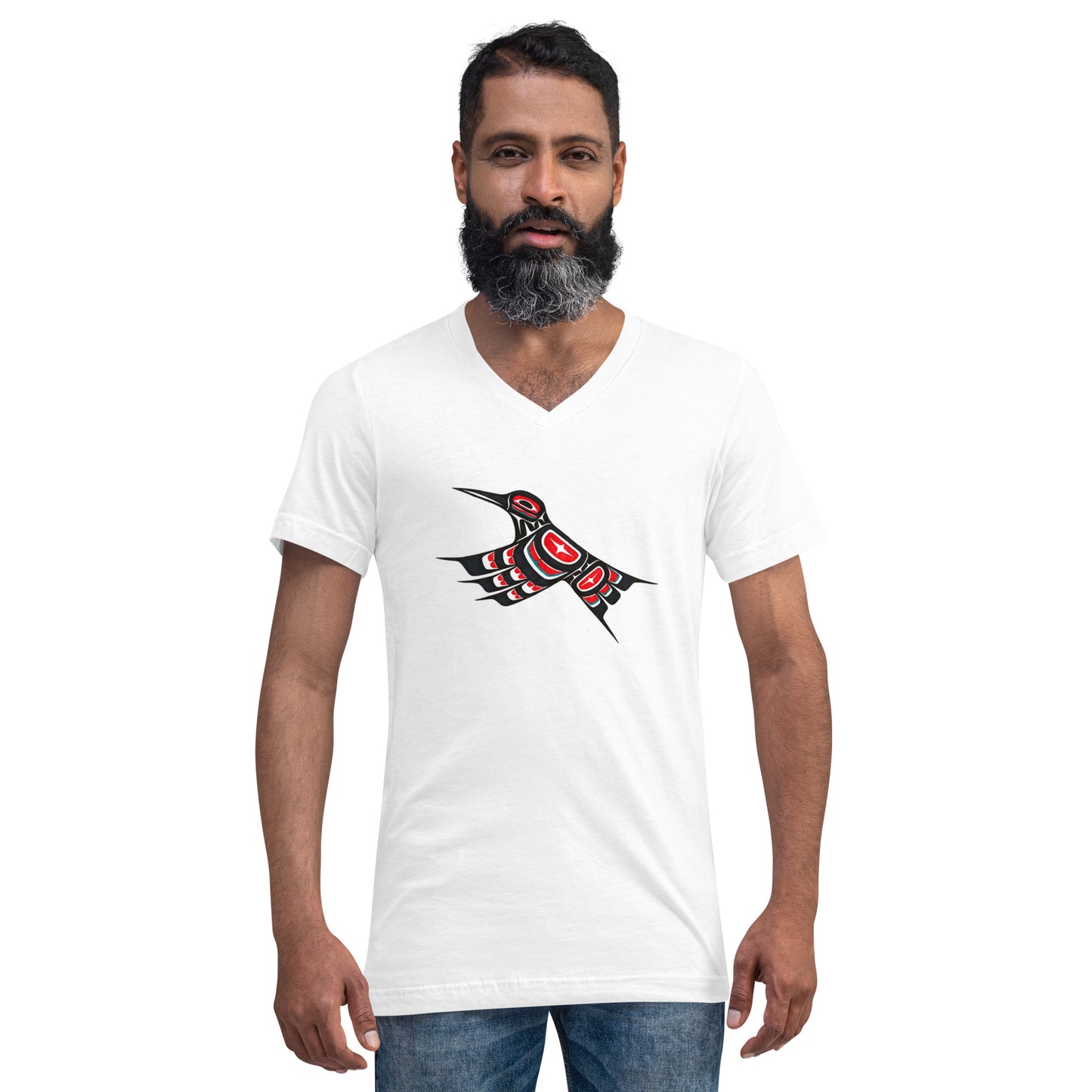 JL "Hummingbird" Unisex Short Sleeve V-Neck T-Shirt