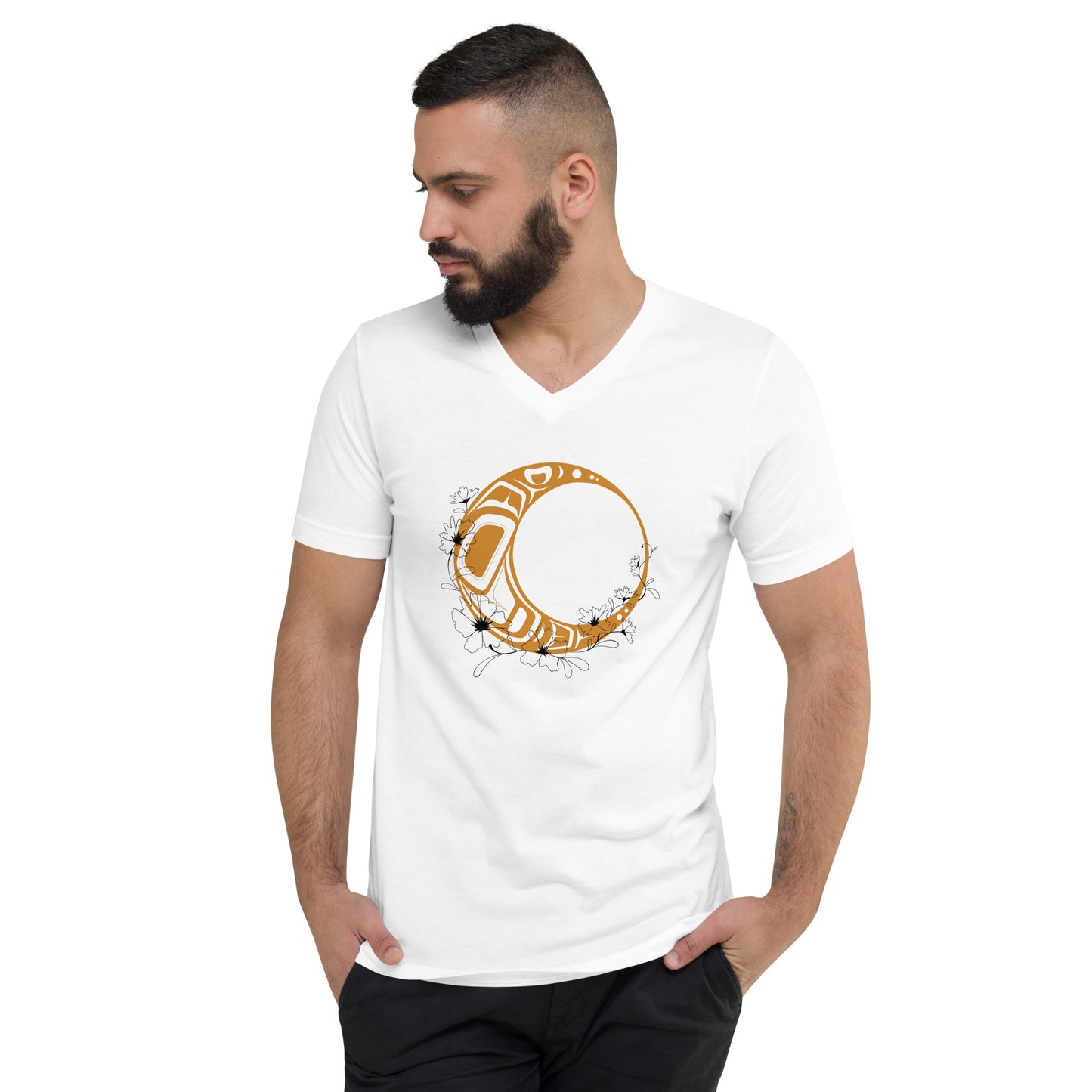 "Flower Moon" Unisex Short Sleeve V-Neck T-Shirt