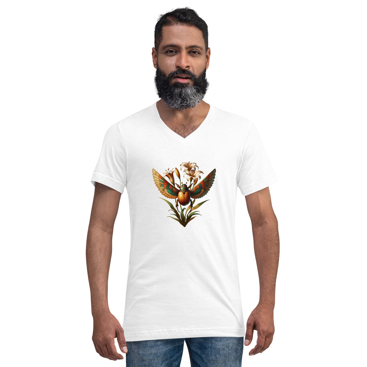 "Scarab Rising" Unisex Short Sleeve V-Neck T-Shirt