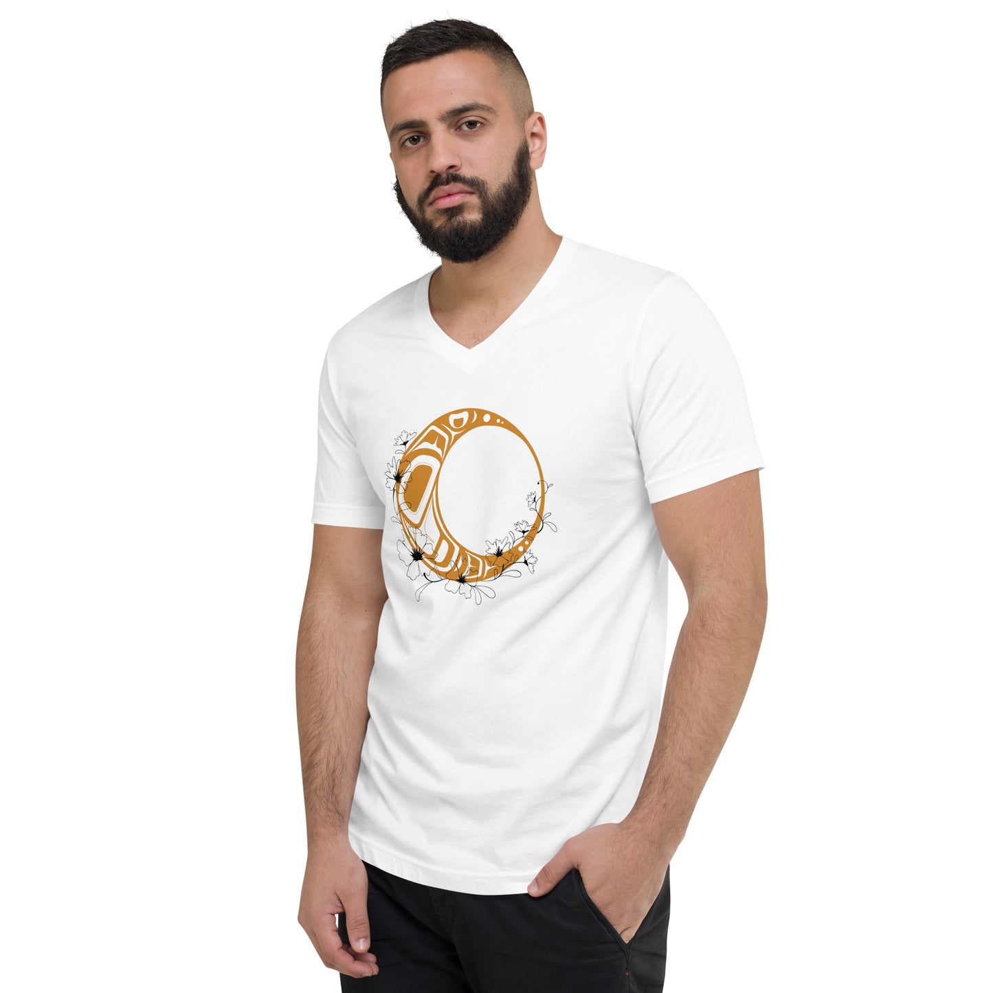 "Flower Moon" Unisex Short Sleeve V-Neck T-Shirt