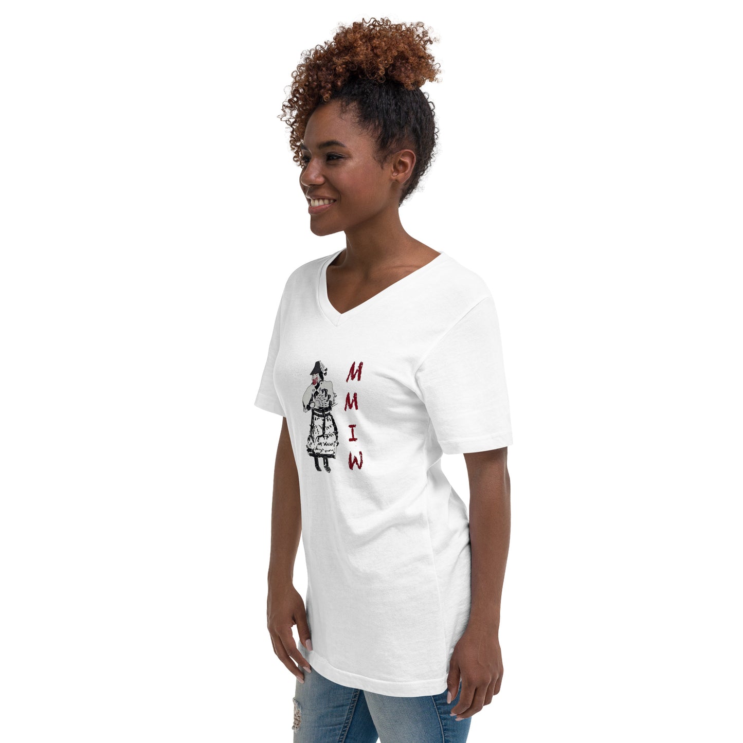 "Honoring MMIW" Unisex Short Sleeve V-Neck T-Shirt