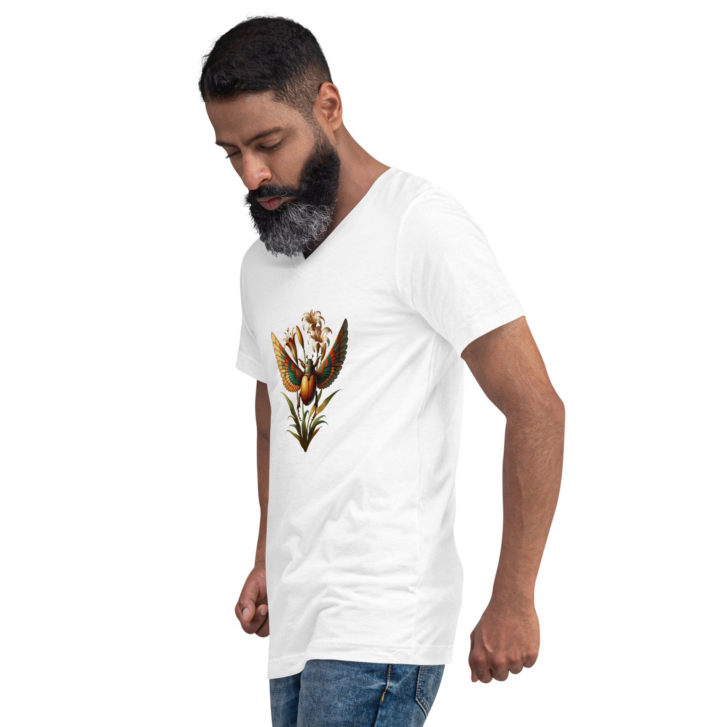 "Scarab Rising" Unisex Short Sleeve V-Neck T-Shirt