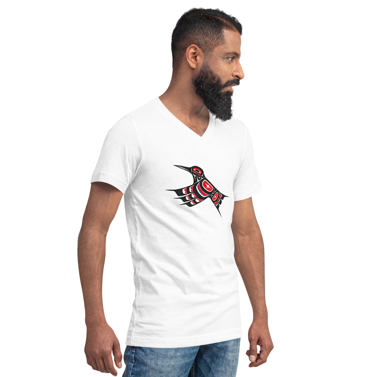 JL "Hummingbird" Unisex Short Sleeve V-Neck T-Shirt