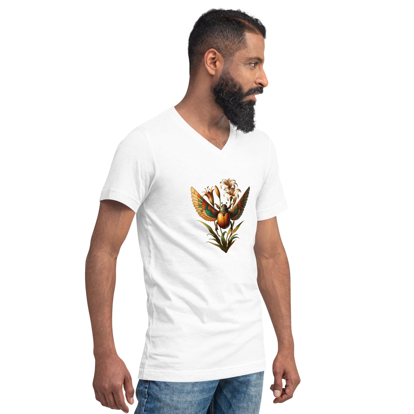 "Scarab Rising" Unisex Short Sleeve V-Neck T-Shirt