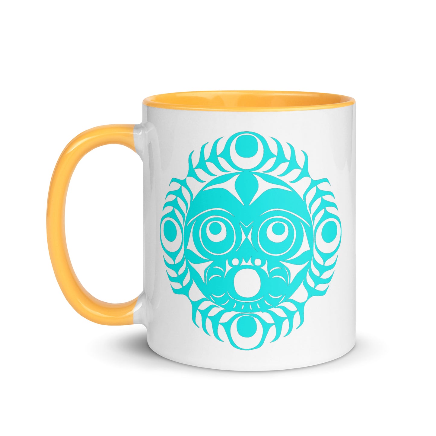 "Sun Mask" Mug with Color Inside