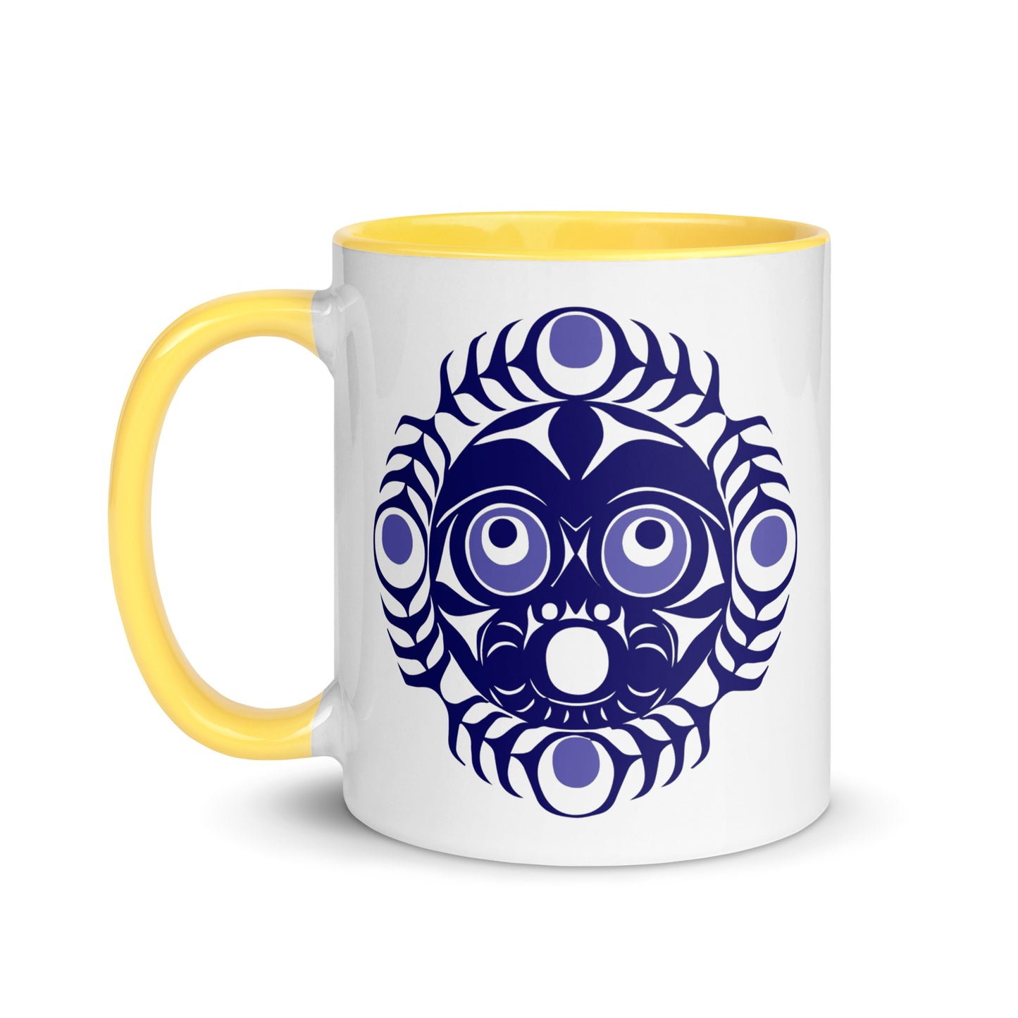 "Sun Mask" Mug with Color Inside