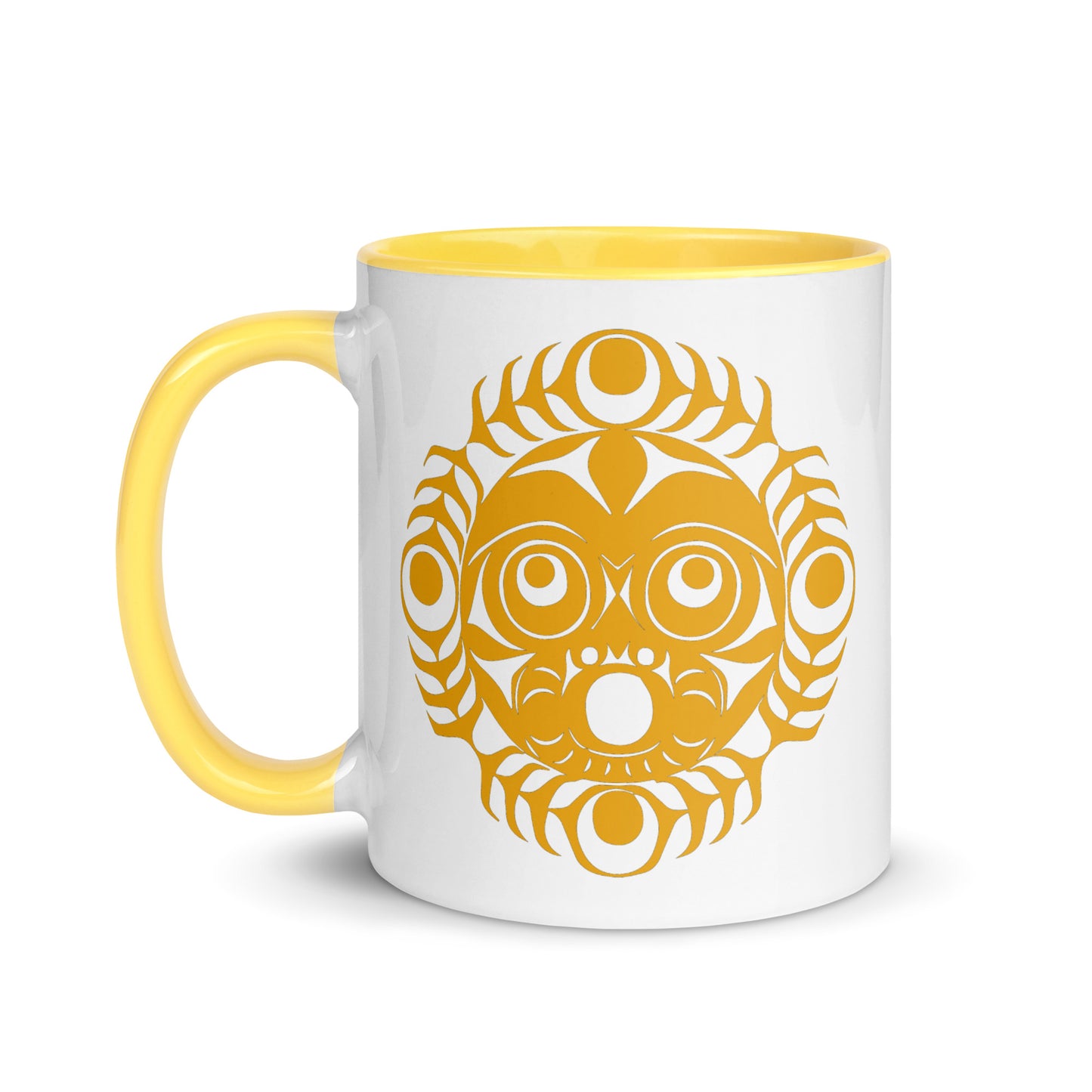 "Sun Mask" Mug with Color Inside