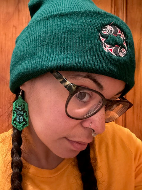 "Twin Salmon" Cuffed Beanie