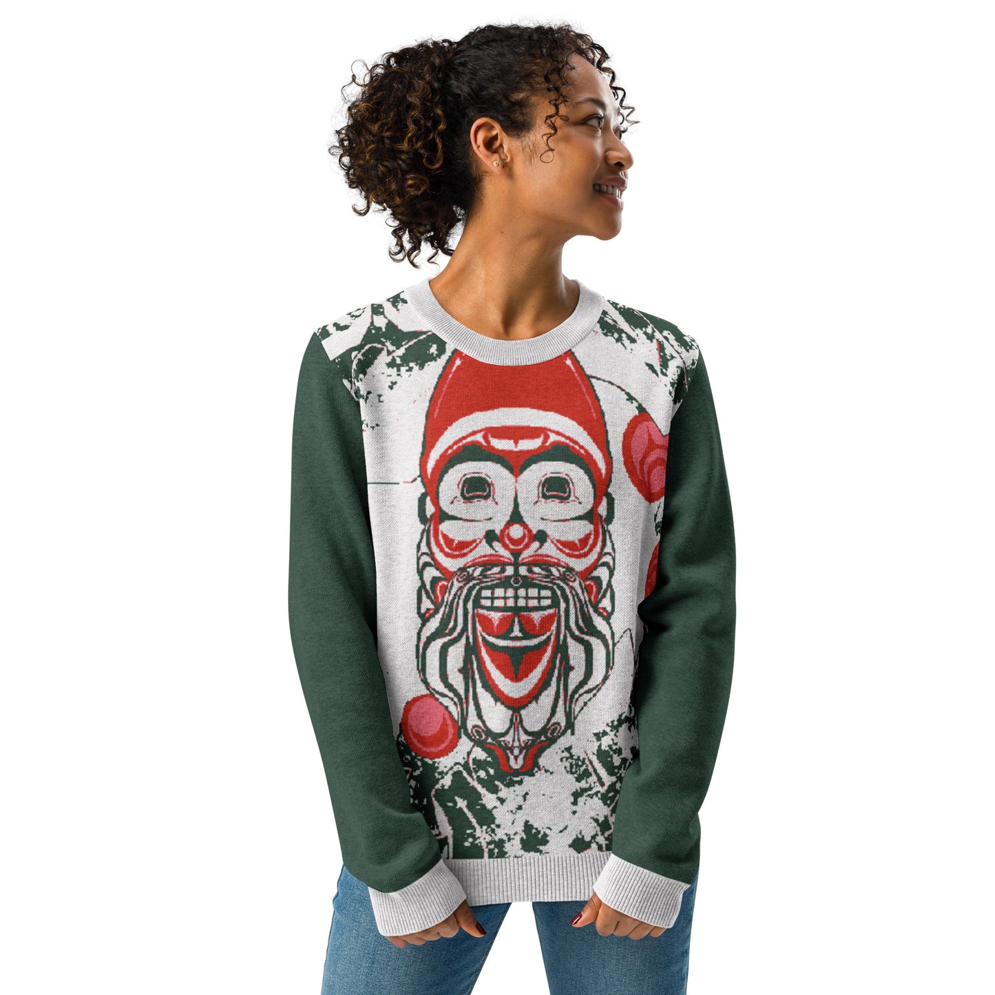 " Coast Salish Ugly Sweater" Knitted crew neck