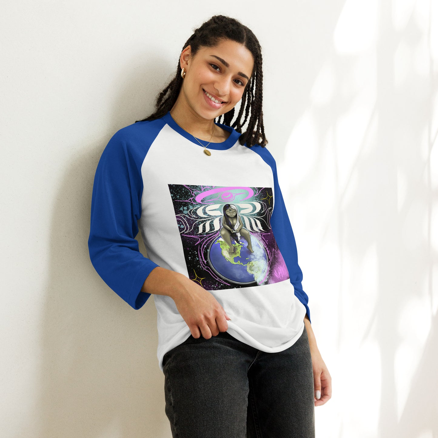 "Positive Vibrations" 3/4 sleeve raglan shirt