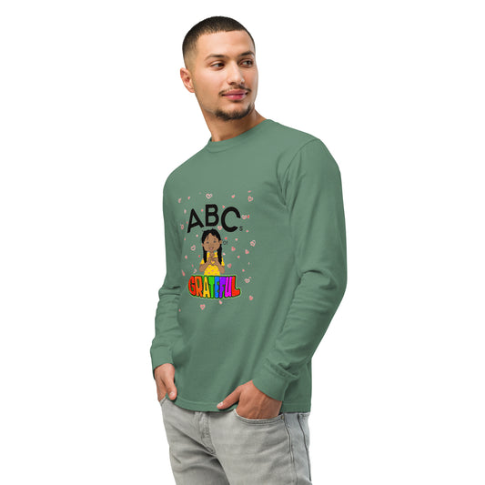 "ABCs of Grateful" Garment-dyed heavyweight long-sleeve shirt