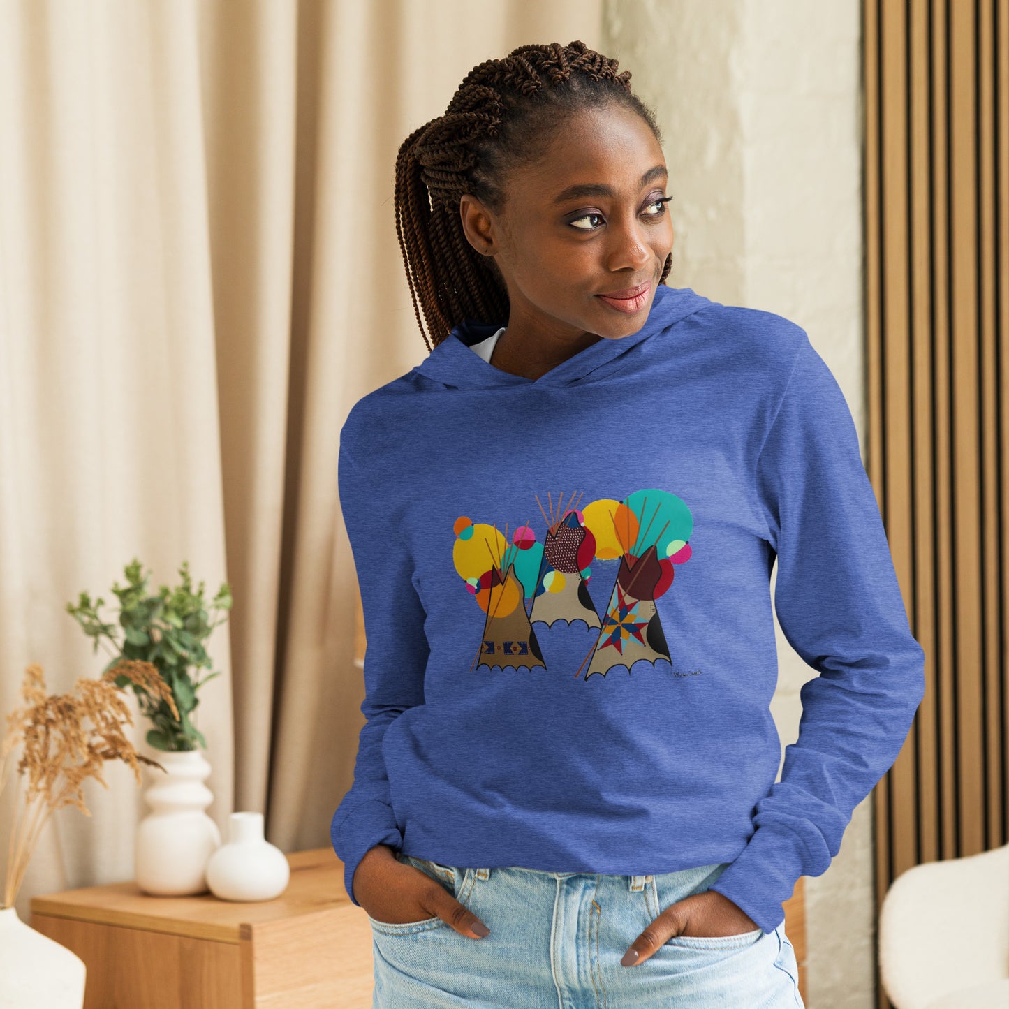 "SWAIA 80's Powwow" Hooded long-sleeve tee