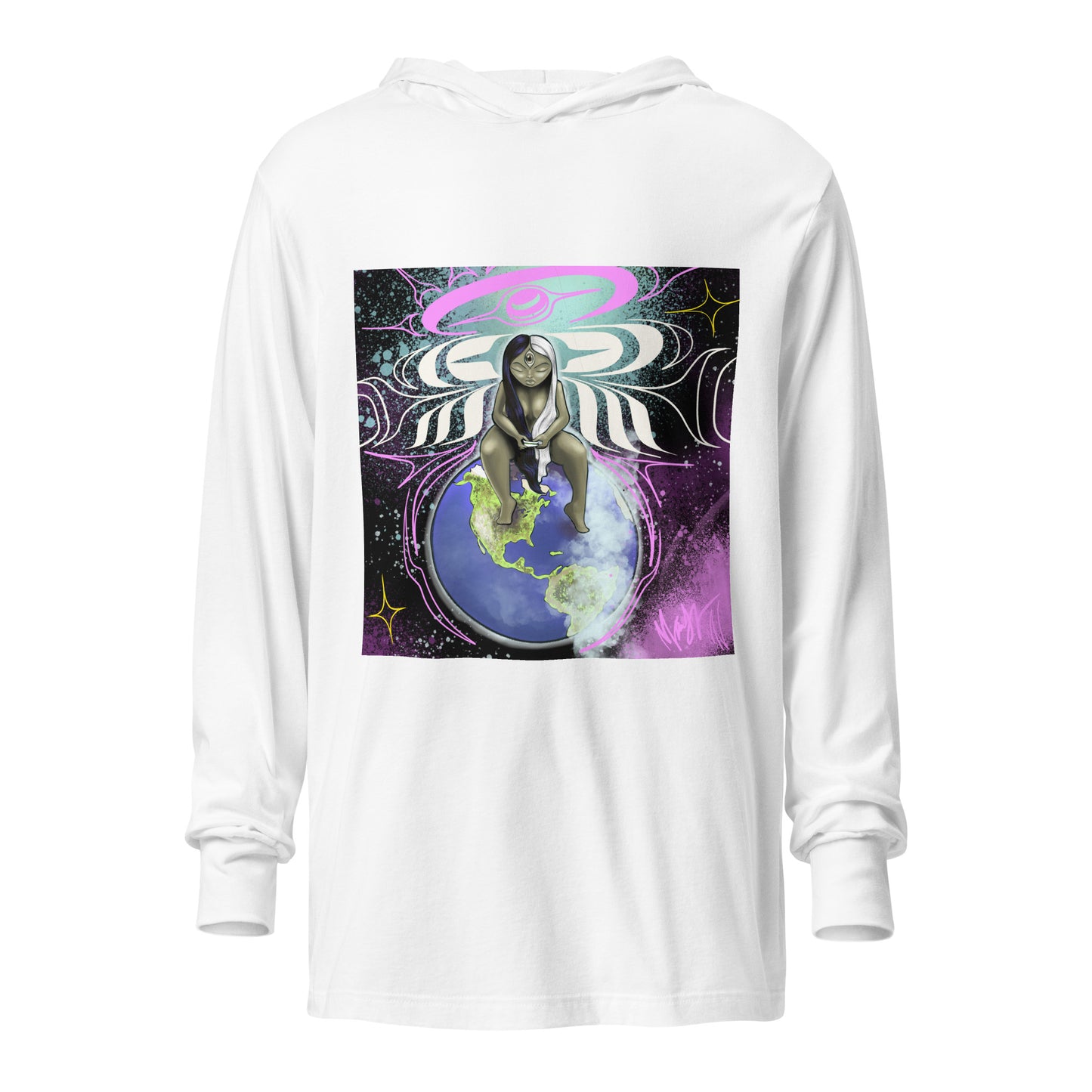 "Positive Vibrations" Hooded long-sleeve tee