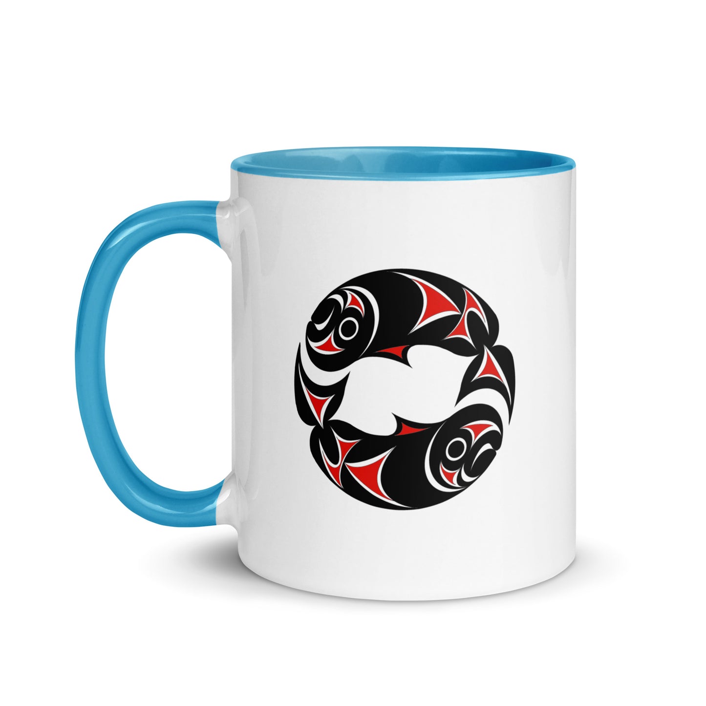 "Twin Salmon" Mug with Color Inside