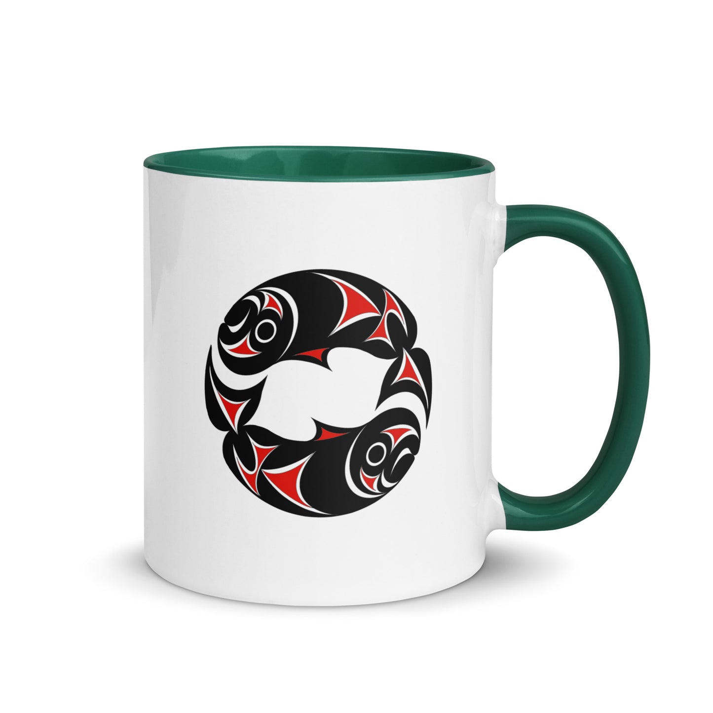 "Twin Salmon" Mug with Color Inside