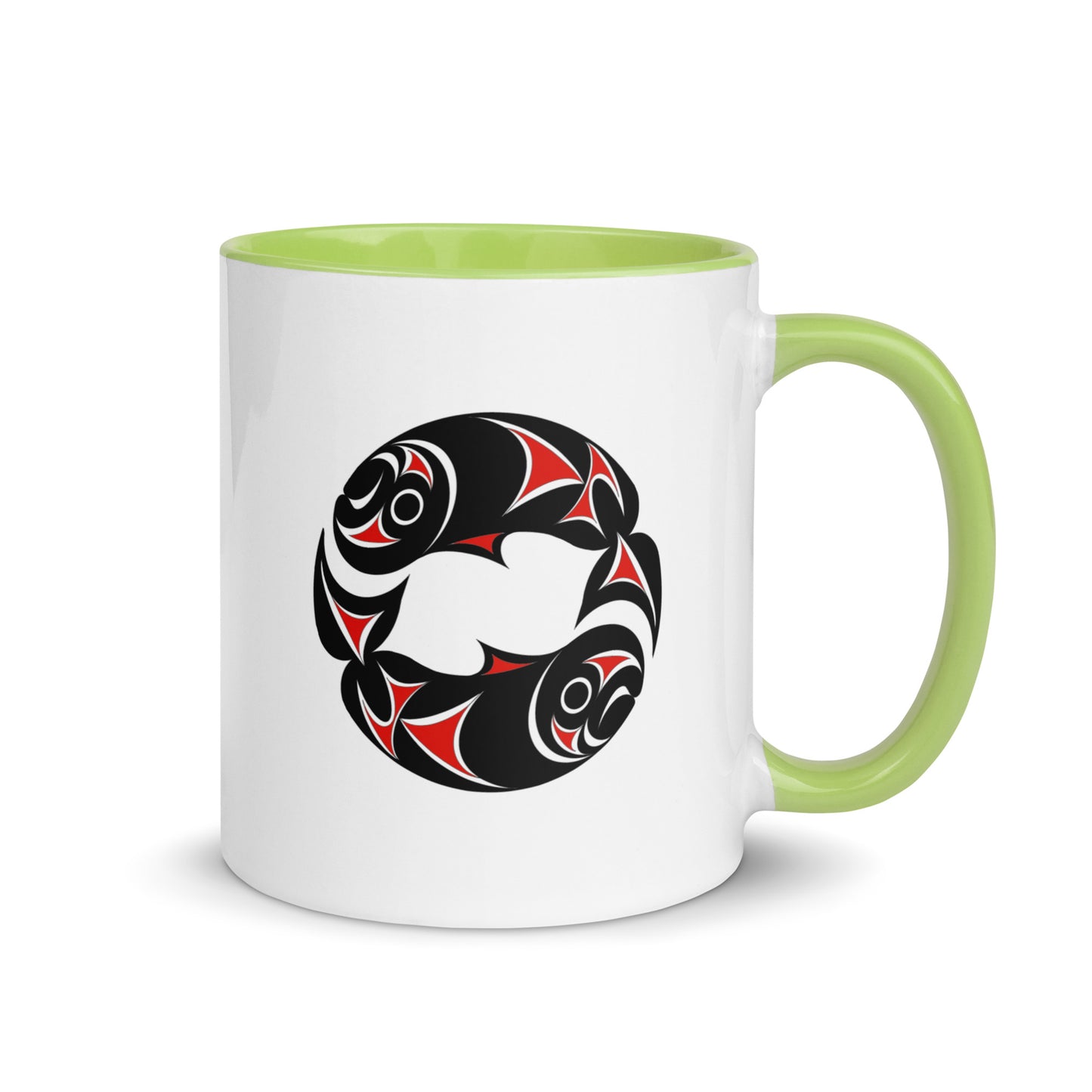 "Twin Salmon" Mug with Color Inside