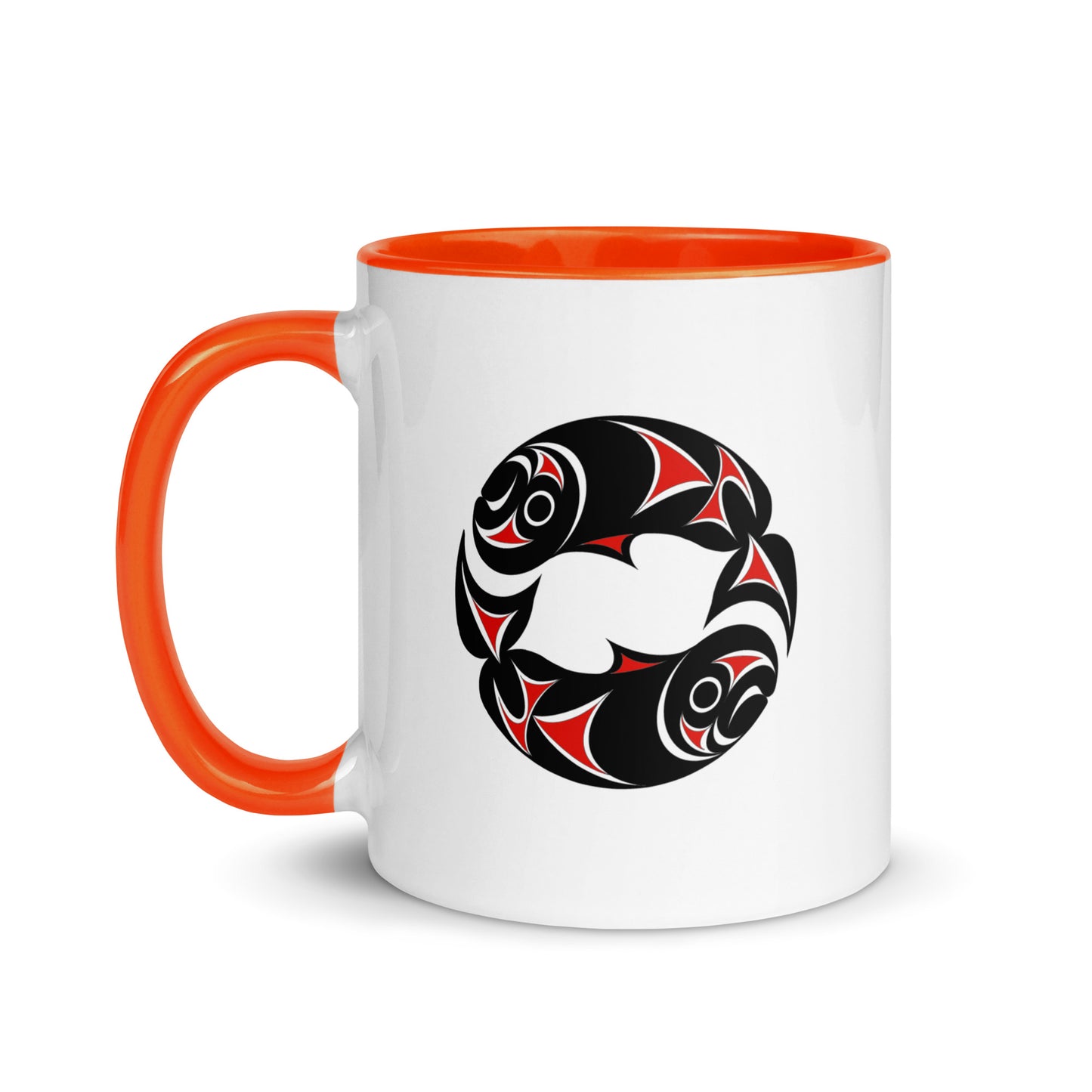 "Twin Salmon" Mug with Color Inside