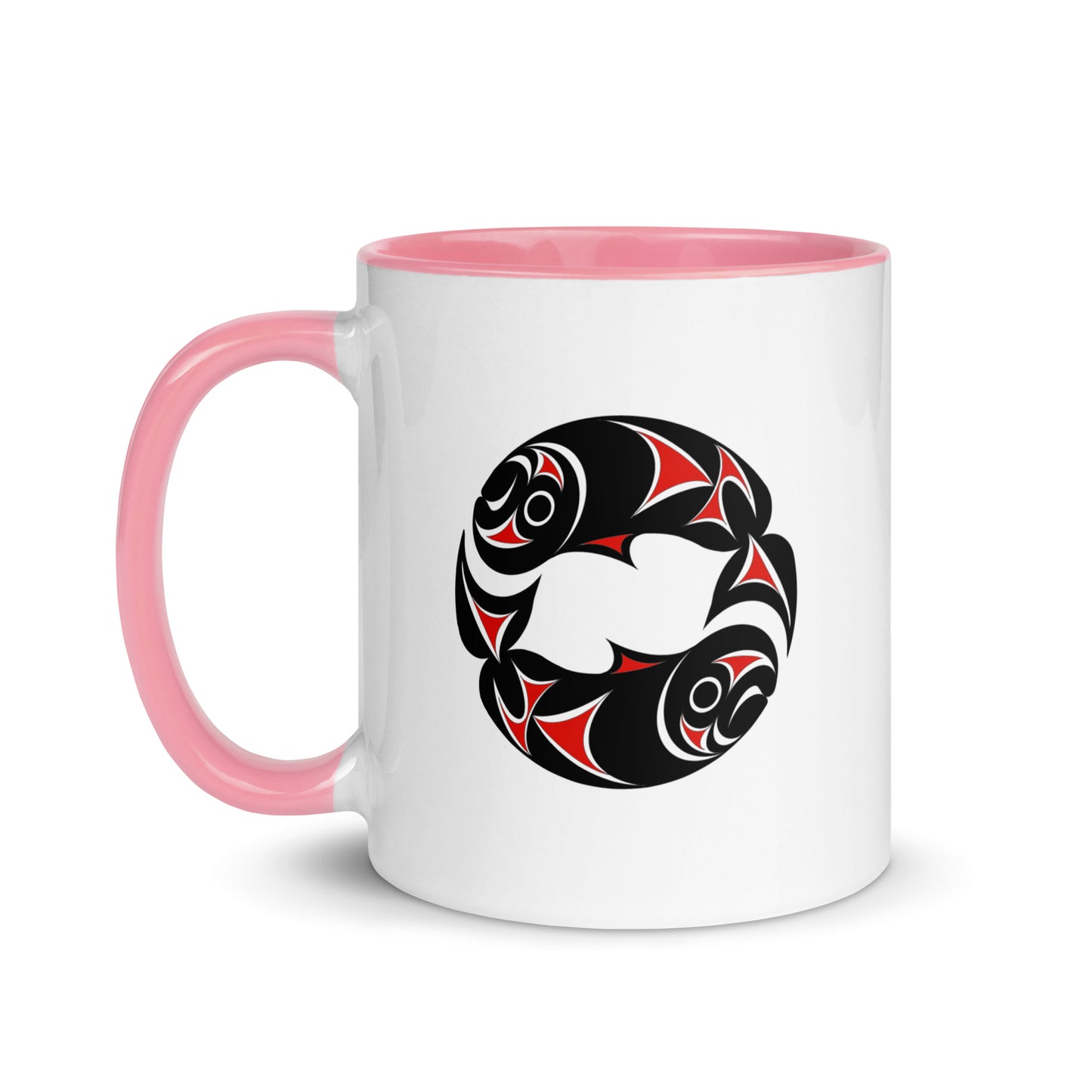 "Twin Salmon" Mug with Color Inside