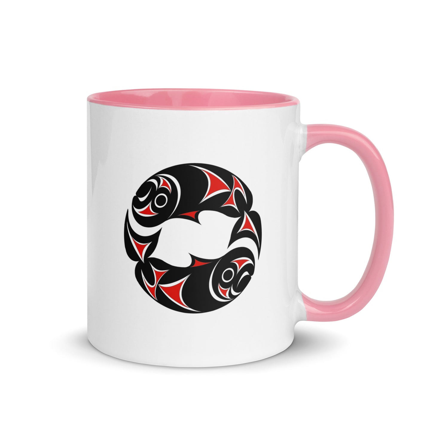 "Twin Salmon" Mug with Color Inside