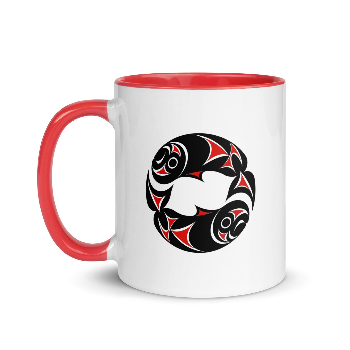 "Twin Salmon" Mug with Color Inside