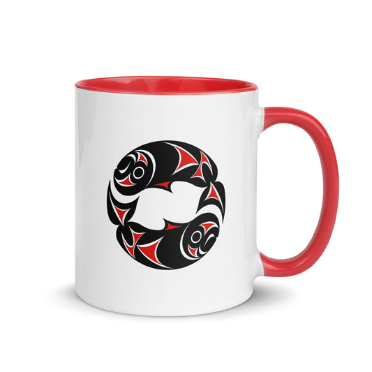 "Twin Salmon" Mug with Color Inside