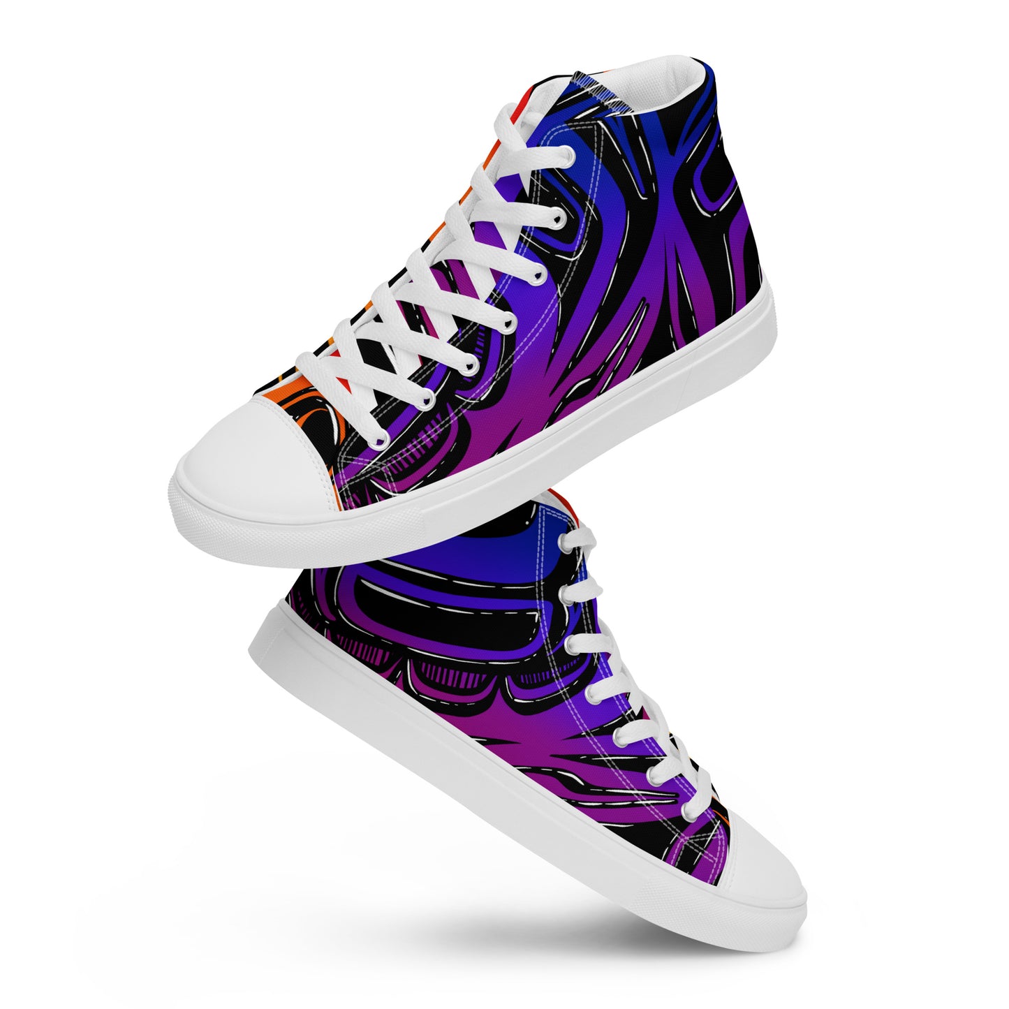 "Whale Through Water" Women’s high top canvas shoes