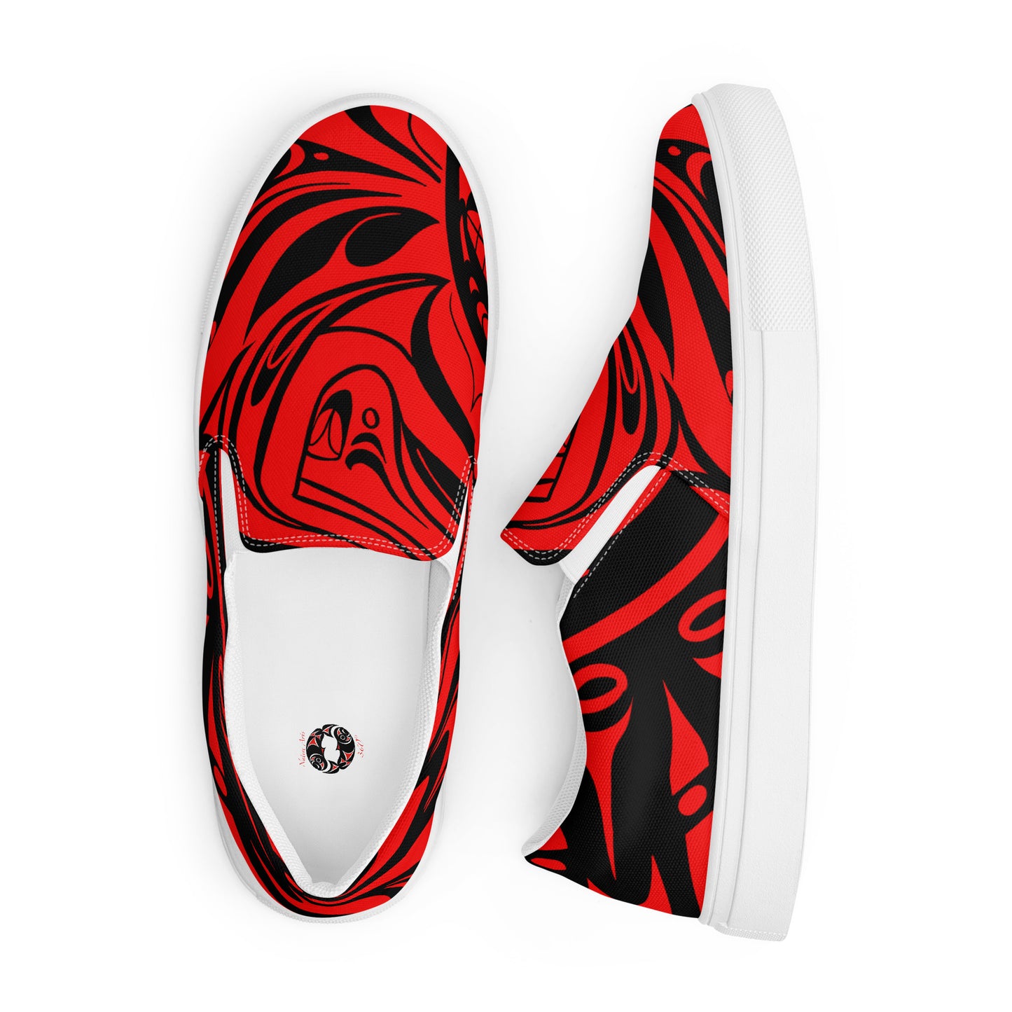 "Raven Steals the Sun" Women’s slip-on canvas shoes